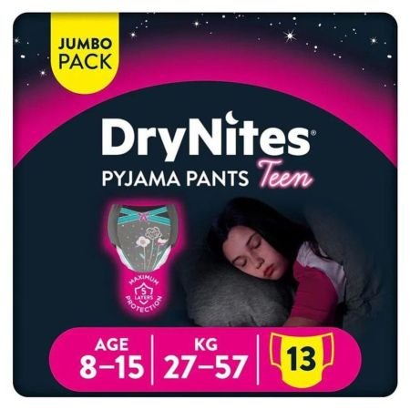 Huggies Drynites Pyjama Pants For Girls – 8 To 15 Years (27–57 Kg) Pack Of 13